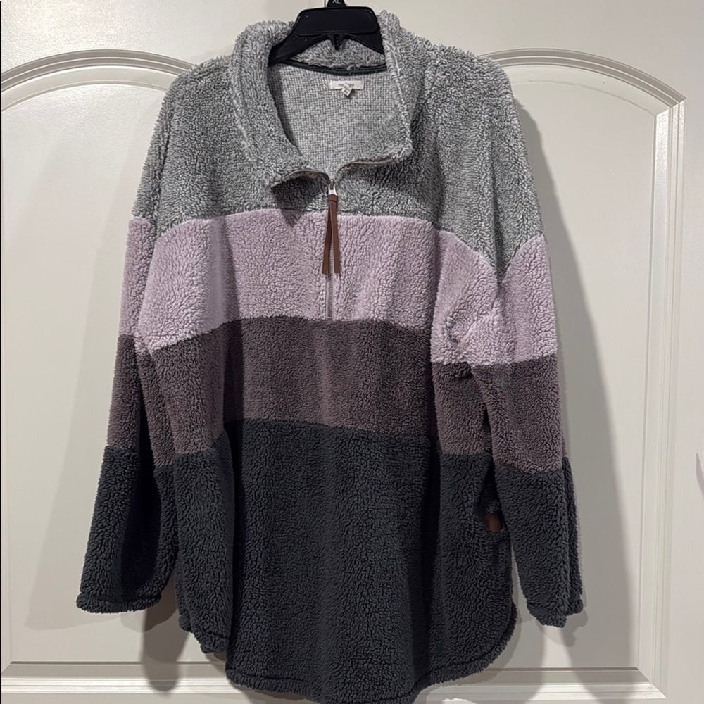 Cozy Gray and Purple Women's Sweater